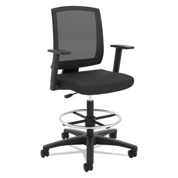 HON® Vl515 Mid-back Mesh Task Stool With Fixed Arms, Supports Up To 250 Lb, 24" To 33" Seat Height, Black freeshipping - TVN Wholesale